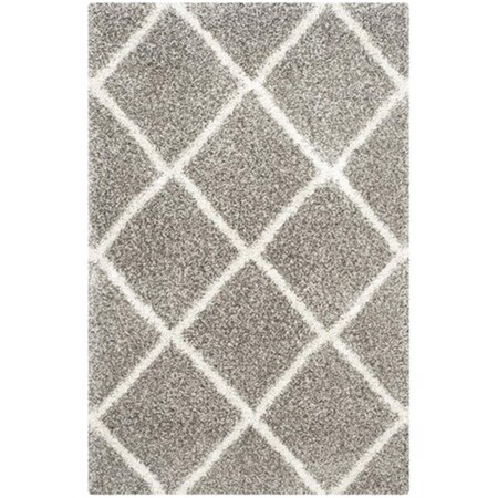 Safavieh Hudson Shag Power Loomed Rectangle Rug- Grey - Ivory- 4 x 6 ft. SGH281B-4